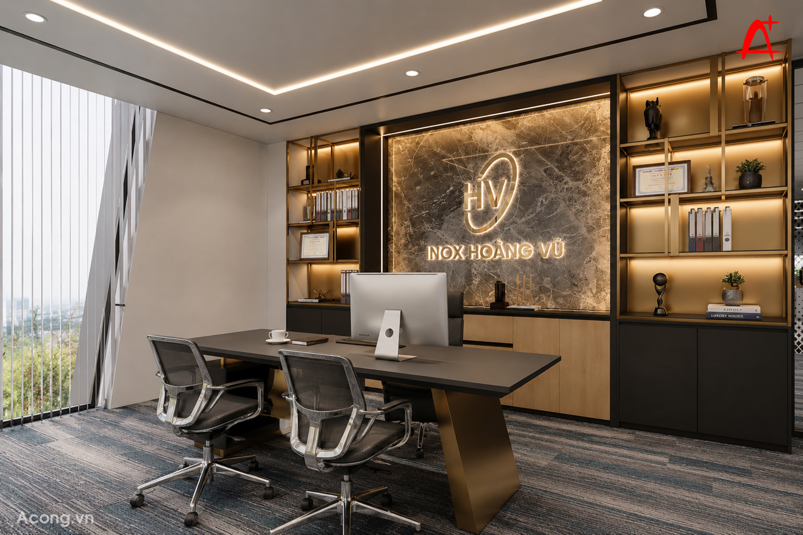 Nội thất phòng làm việc cá nhân Công ty Inox Hoàng Vũ
